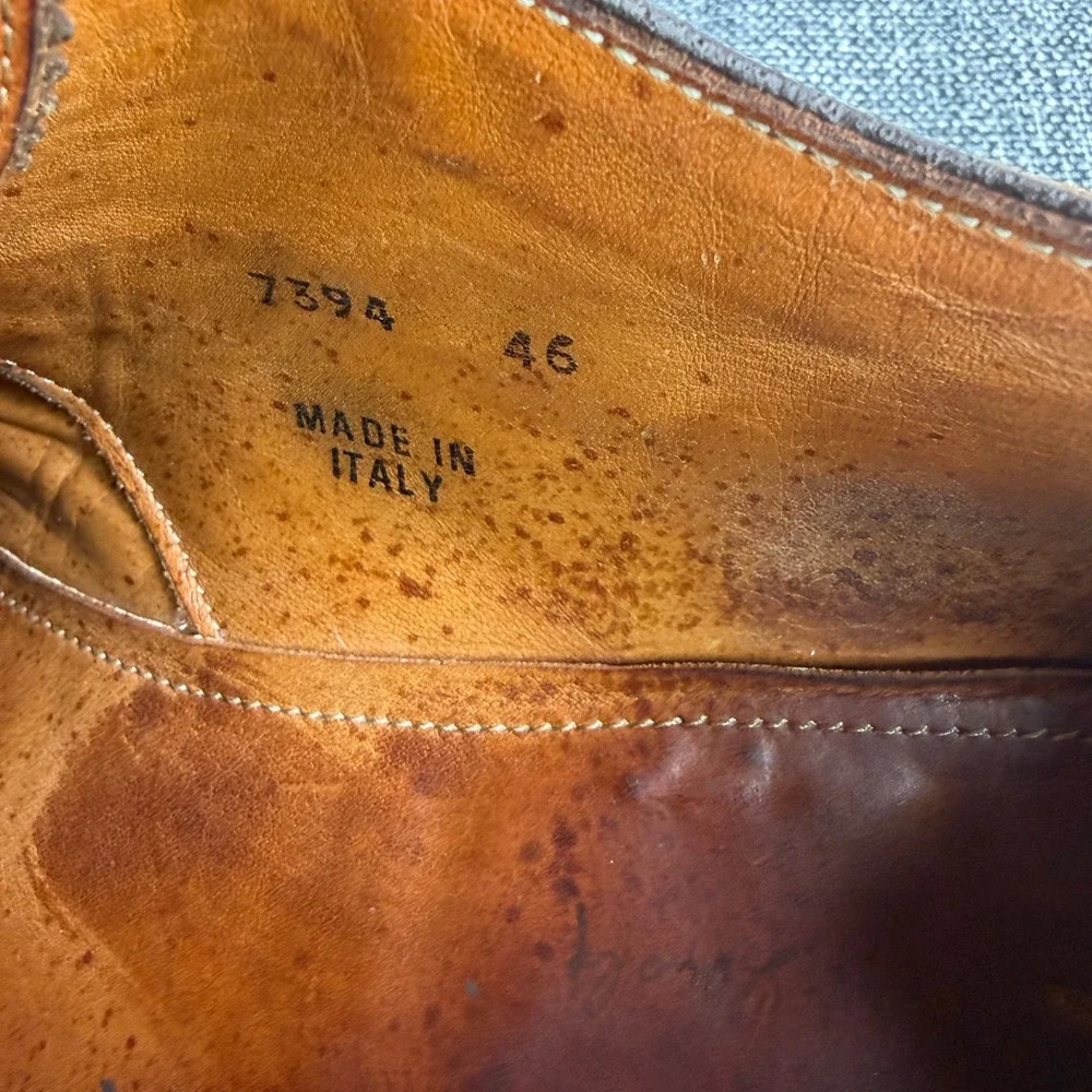 Antonio Maurizi Wingtip Brogue Mens 12 Brown Leather Lug Sole Derby 46 Italy